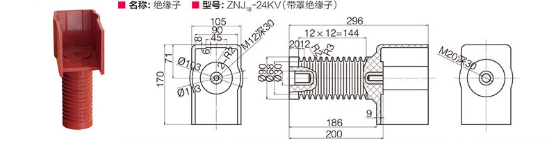 绝缘子 ZNJ18-24KV（带罩绝缘子）