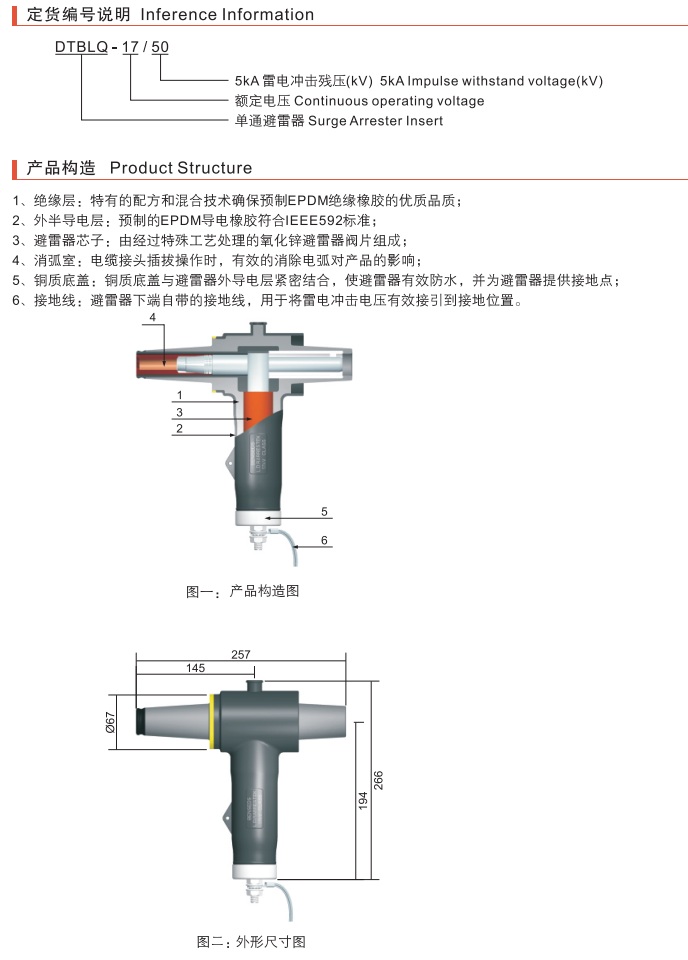 单通避雷器 BS BLQ-17/50