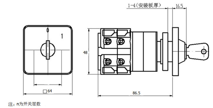 钥匙型转换开关ADI32-SV