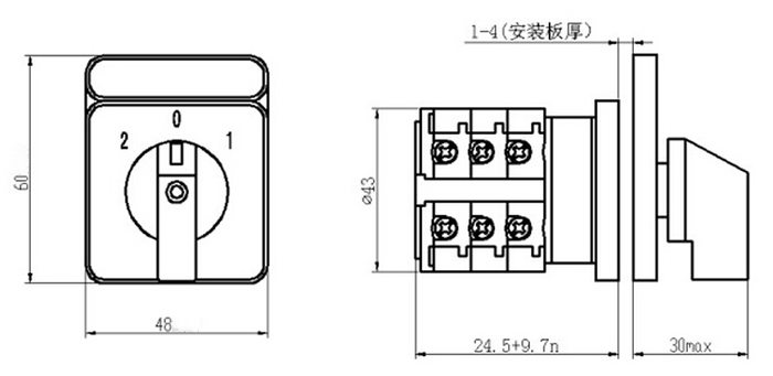 带矩形标牌转换开关ADI20-D