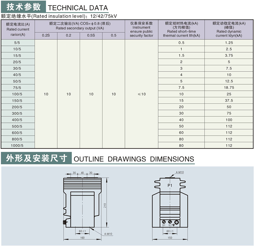 LZZH3-10GYW1型电流互感器