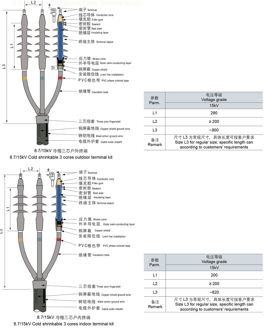 15KV冷缩电缆终端