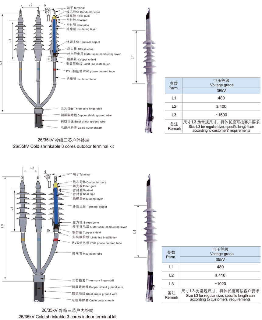 35KV冷缩电缆终端