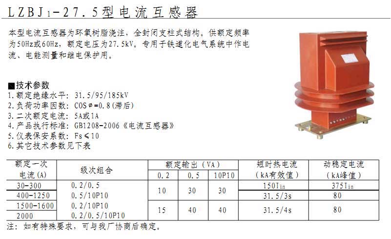 LZBJ1-27.5型电流互感器  铁道开关专用户内电流