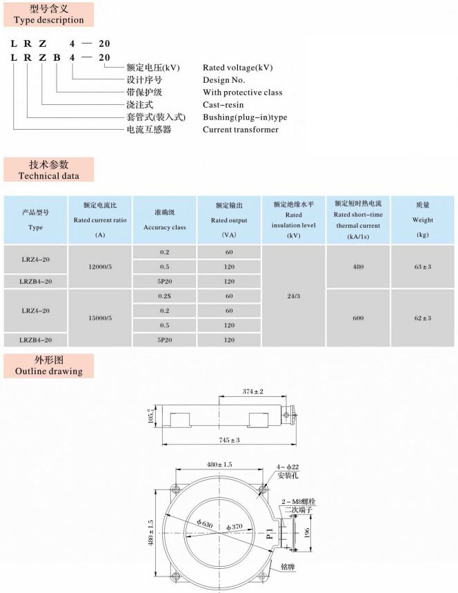 LRZ(B)4-20  发电机主回路