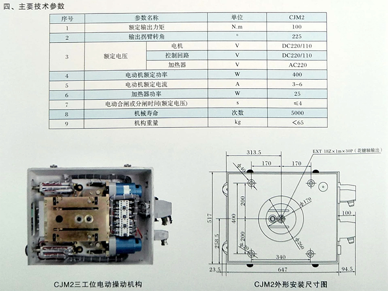 CJM2三工位电动机构