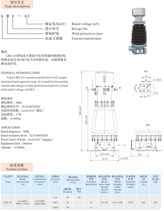 LB2-63   油浸式互感器