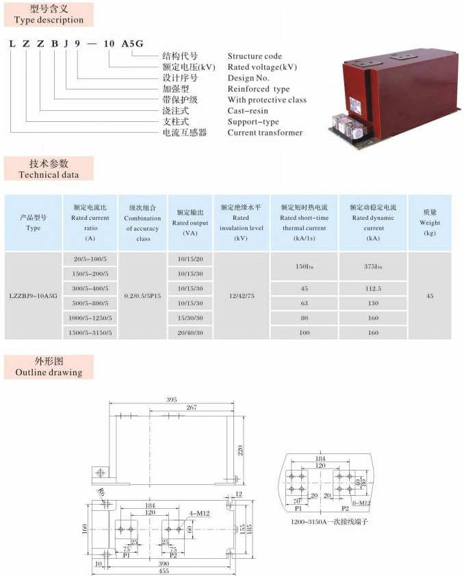 LZZBJ9-10 A5G  支柱式、穿墙式