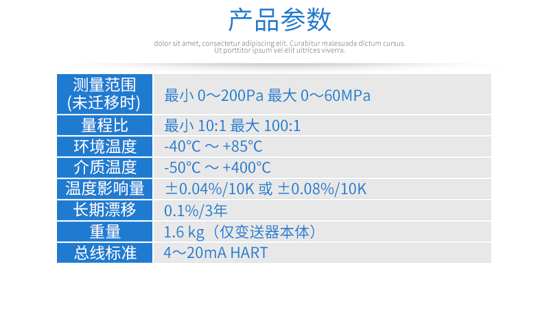 P3000单晶硅压力变送器