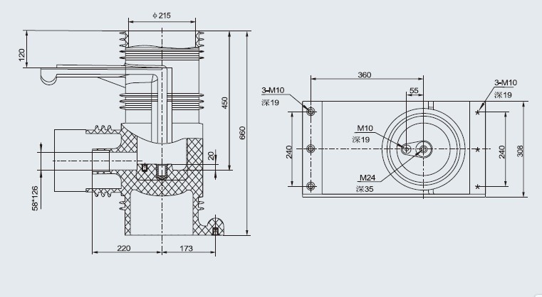 3AV3触头盒 CH3-35Q/660(专利型)    KYN61-40.5KV开关柜系列