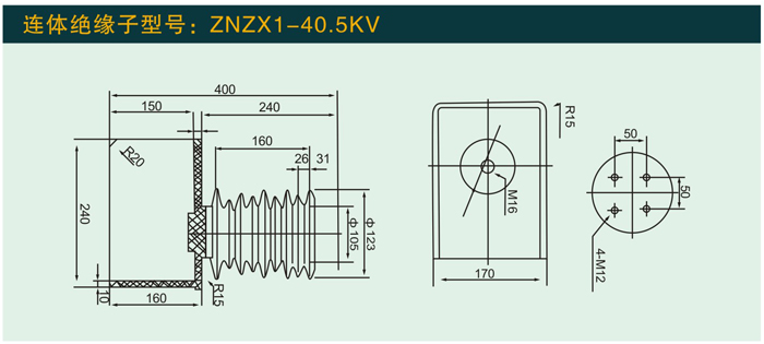 ZNZX1—40.5KV  连体绝缘子