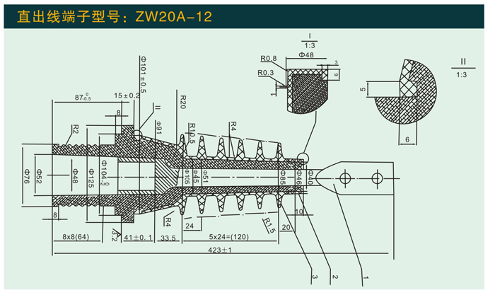 ZW20A—12   直线端子