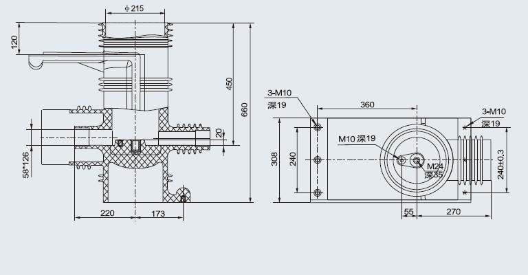 ABB触头盒 CH3-35Q/660/3T(三通改进型)   KYN61-40.5KV开关柜系列