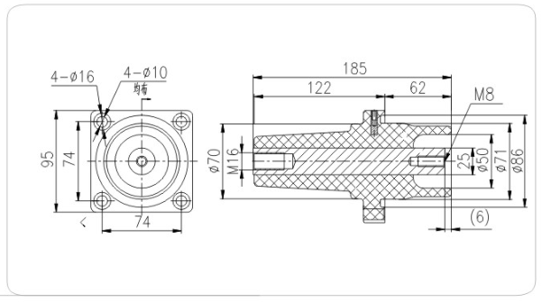 出线绝缘子 SF6-24/185     C-GIS充气柜用绝缘件系列