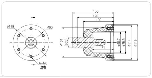 母子绝缘子SF6-24/135     C-GIS充气柜用绝缘件系列