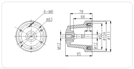 母线连接器座SF6-24/95      C-GIS充气柜用绝缘件系列