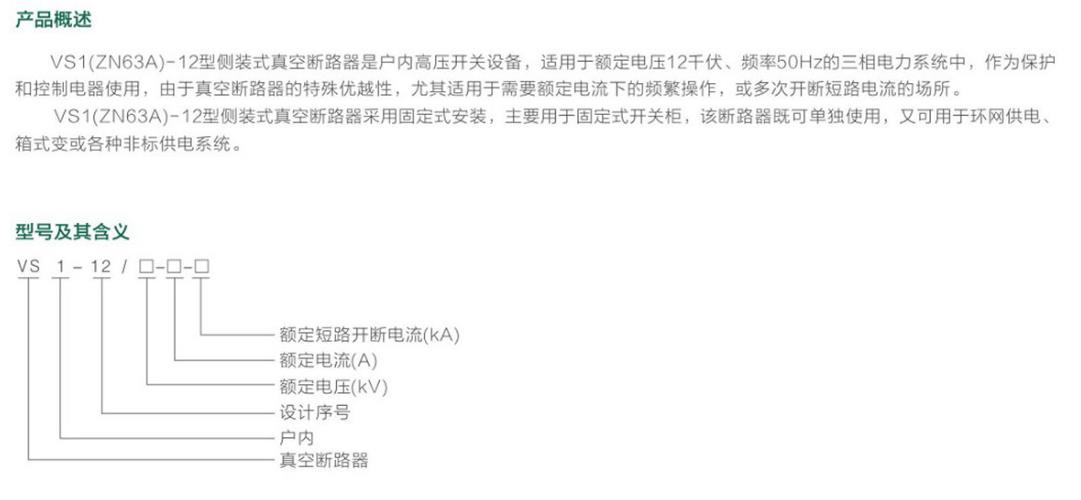 VS1-12侧装式真空断路器