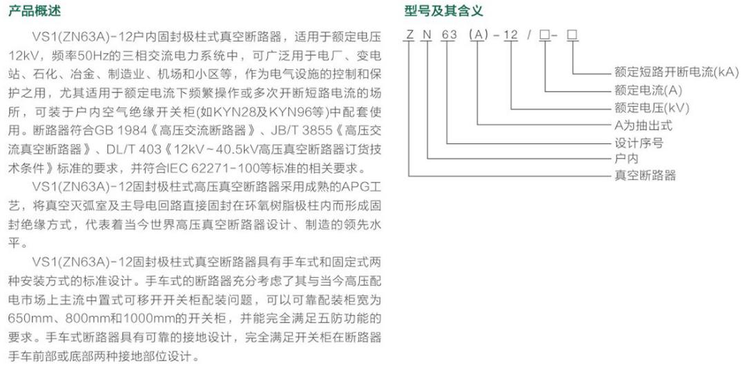 VS1-12固封极柱式真空断路器