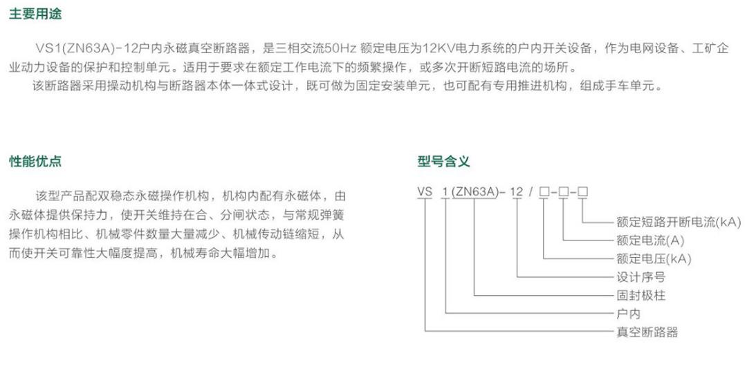 VS1-12永磁真空断路器