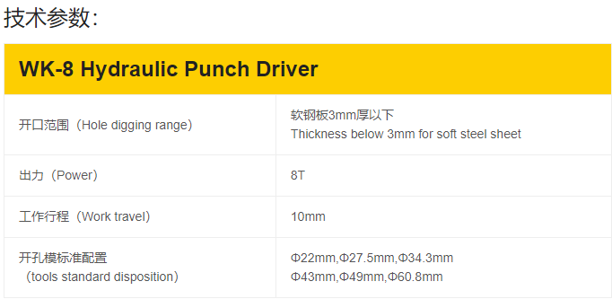 WK-8液压开孔器
