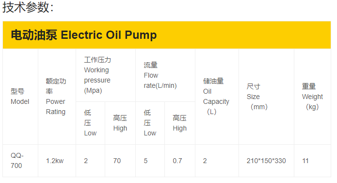 QQ-700电动油泵