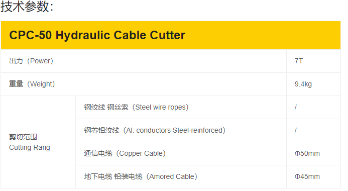 CPC-50液压线缆剪