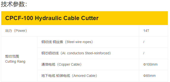 CPCF-100液压线缆剪