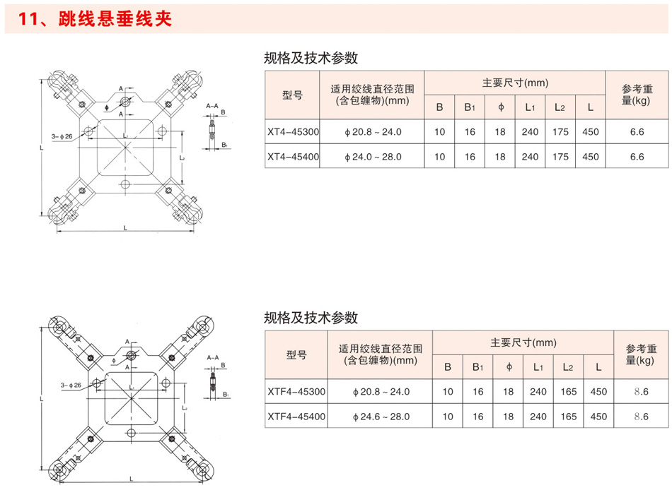 跳线悬垂线夹