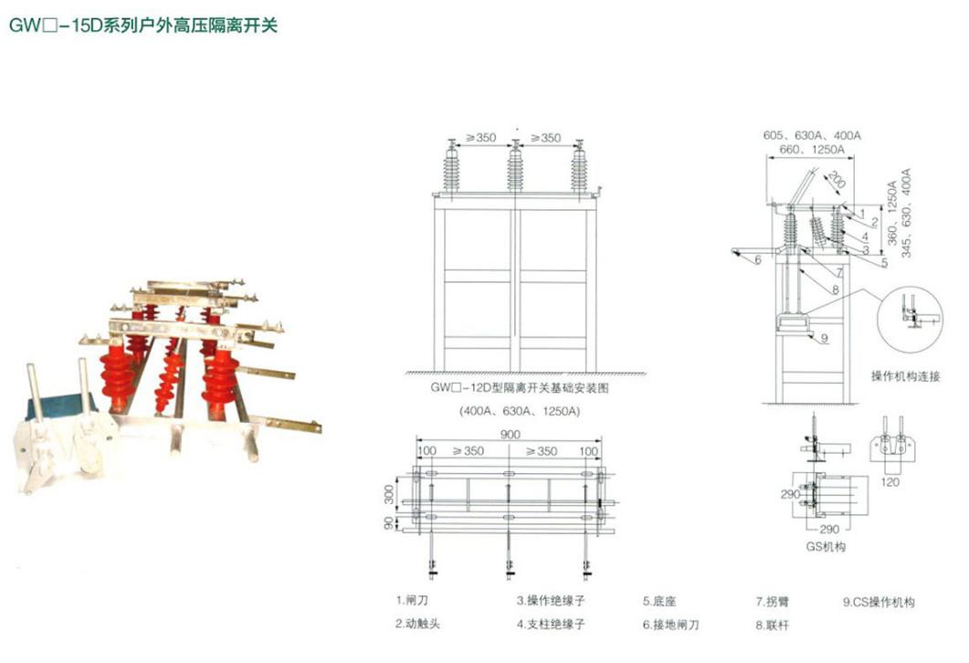 GW1户外高压隔离开关