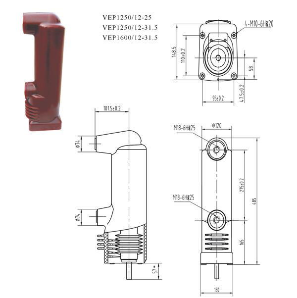 VEP1250/12-31.5 VEP326A固封极柱