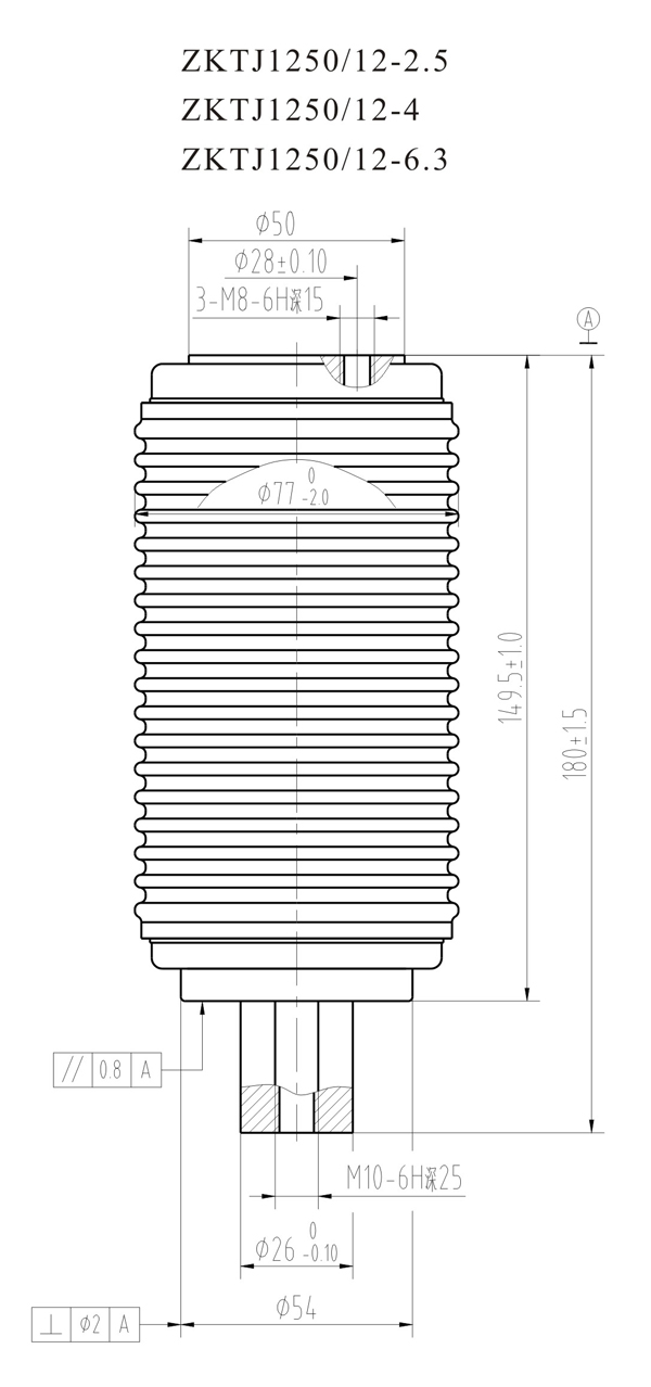 ZKTJ1250/12-6.3 TJ341BD真空灭弧室