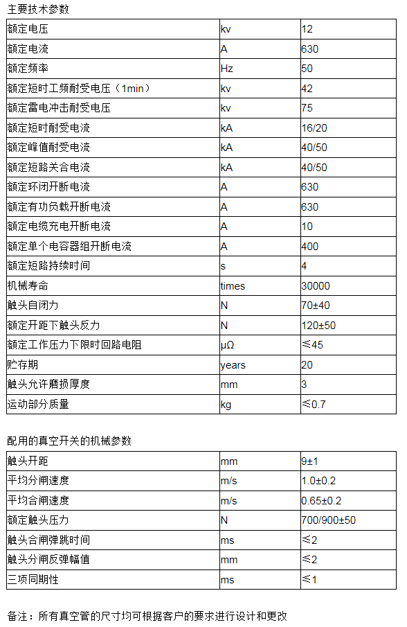 ZKTF630/12-20 TF31415A真空灭弧室