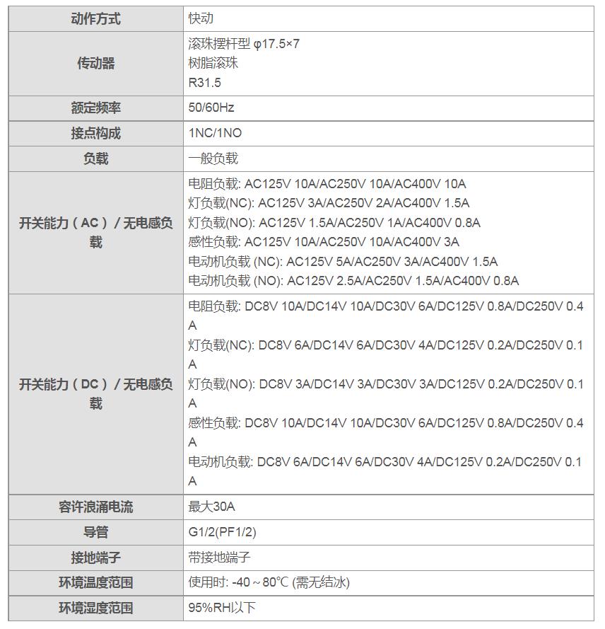 D4B-2111N 安全限位开关