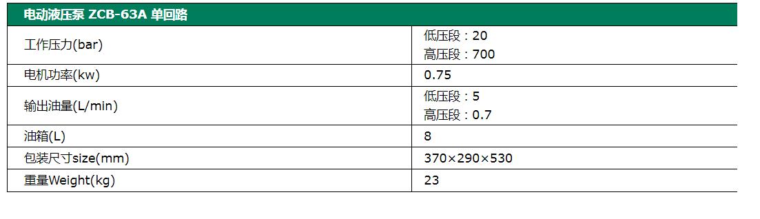 电动液压泵ZCB-63A