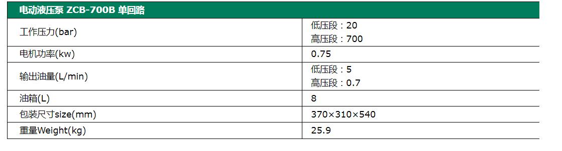 电动液压泵ZCB-700B
