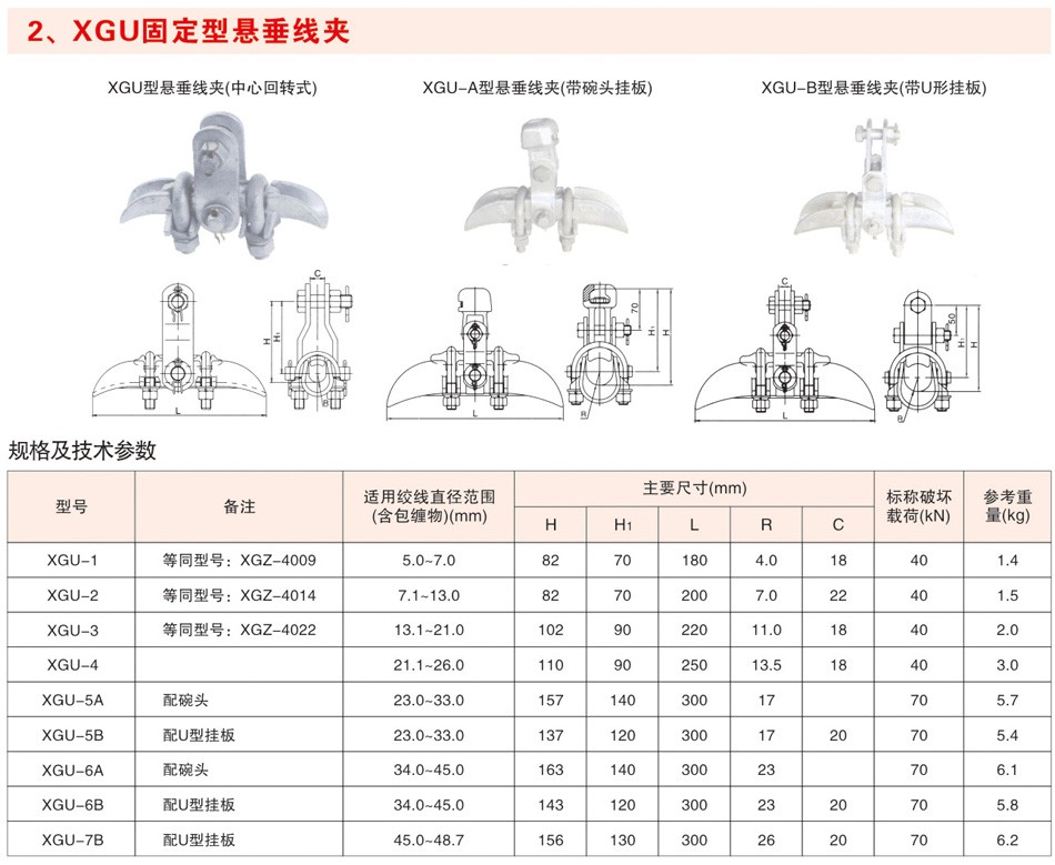 XGU固定型悬垂线夹