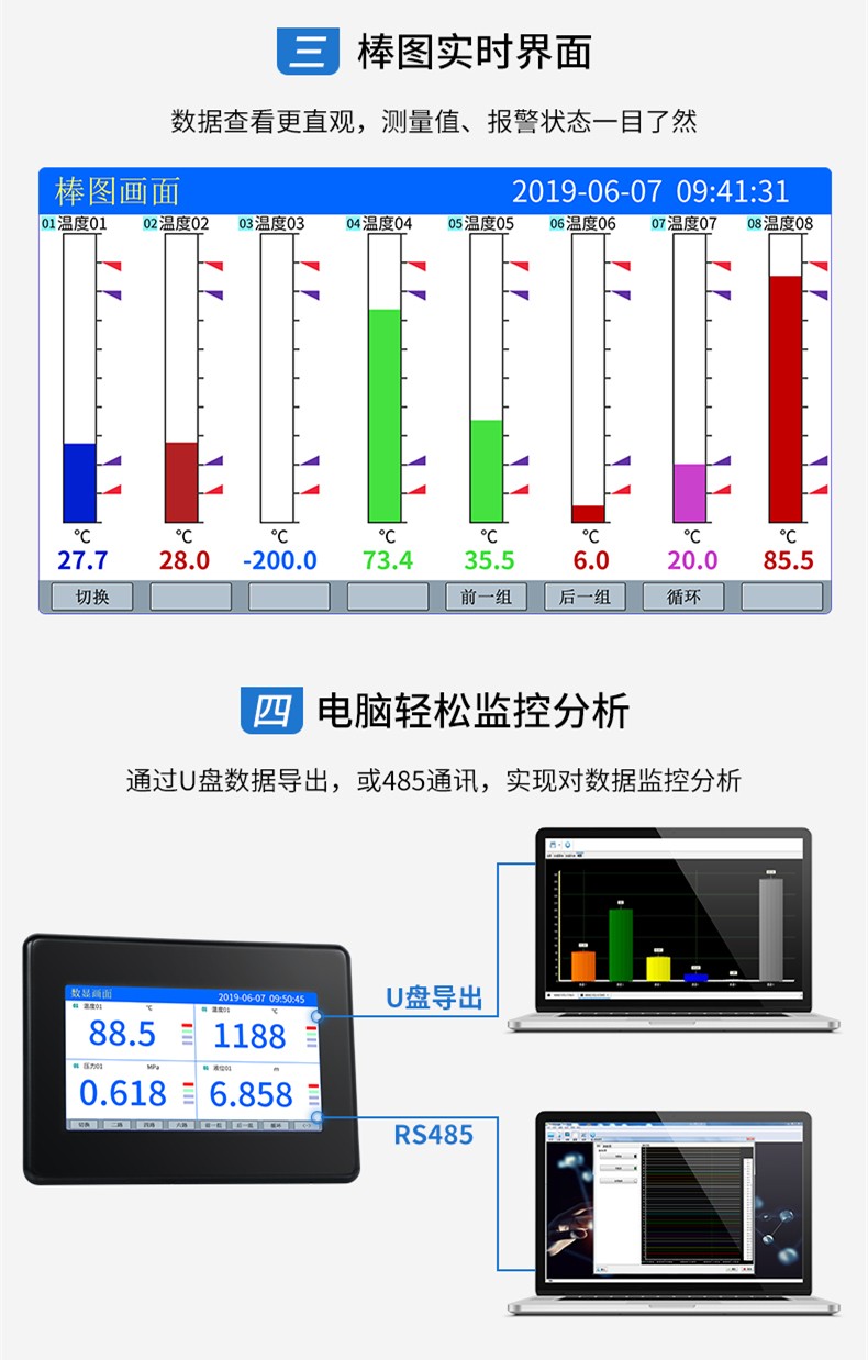 SIN-R7000C_(触摸屏)1-8路   7英寸无纸记录仪