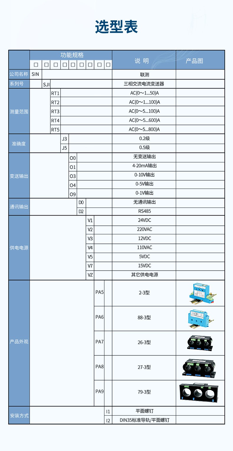 三相电流变送器