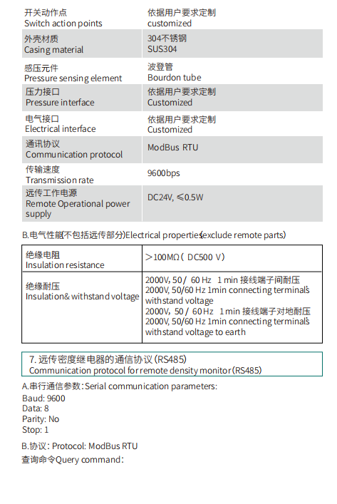 ZMJ100P型密度继电器