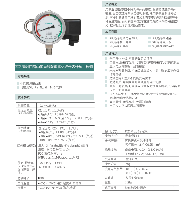 ZMJ100XDR型远传式密度继电器