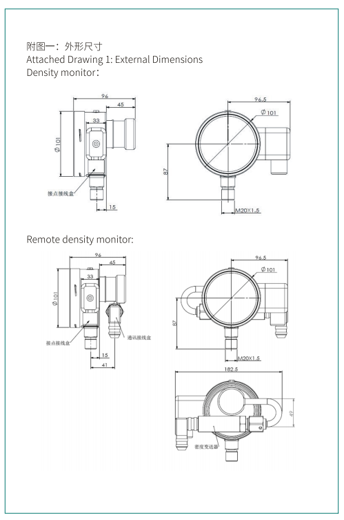 ZMJ100XDR型远传式密度继电器