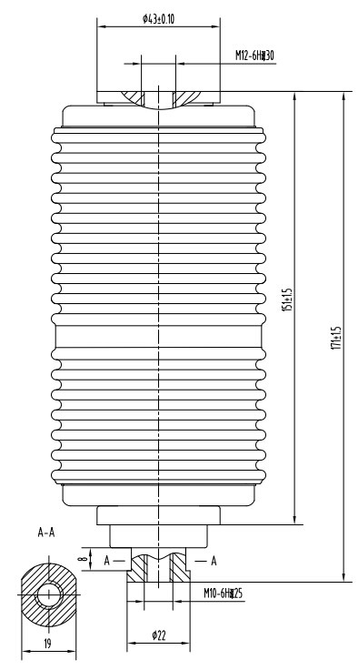 户外断路器用真空开关管 TD313F