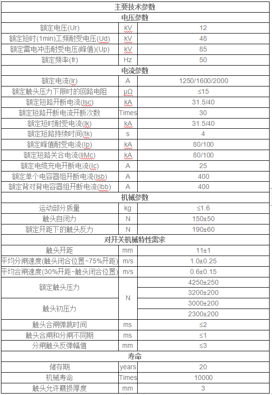 户内断路器用真空开关管 TD346Y