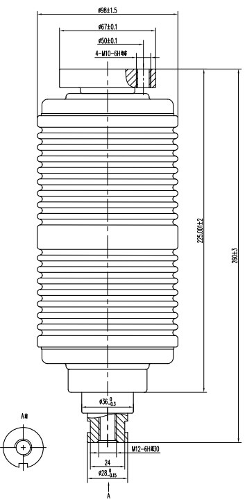 户内断路器用真空开关管 TD336H