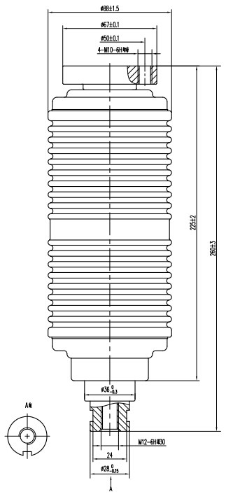 户内断路器用真空开关管TD325H