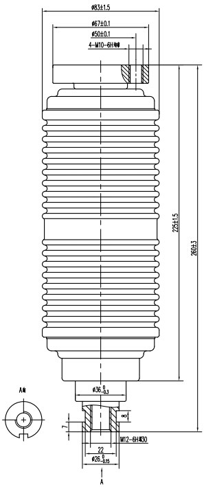 户内断路器用真空开关管TD315H