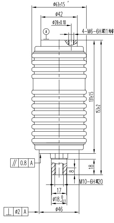 负荷开关用真空开关管 TF314G