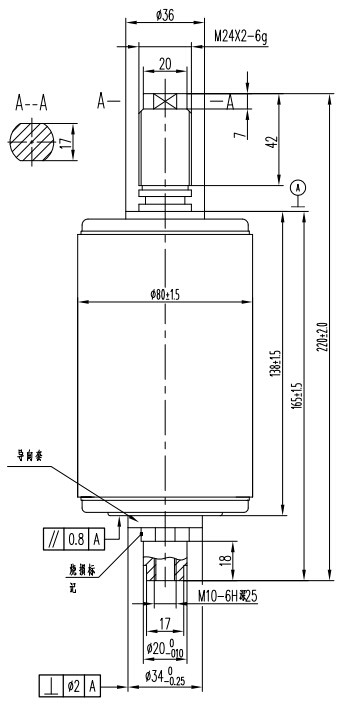 户外断路器用真空灭弧室 TD314B