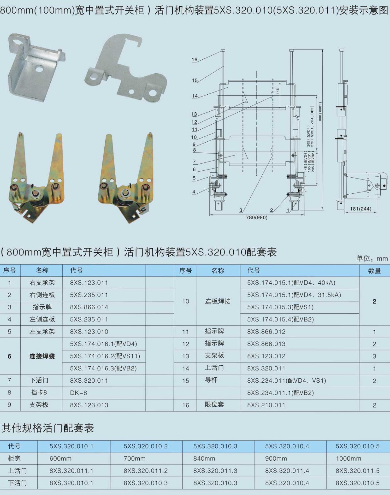 活门机构联锁装置