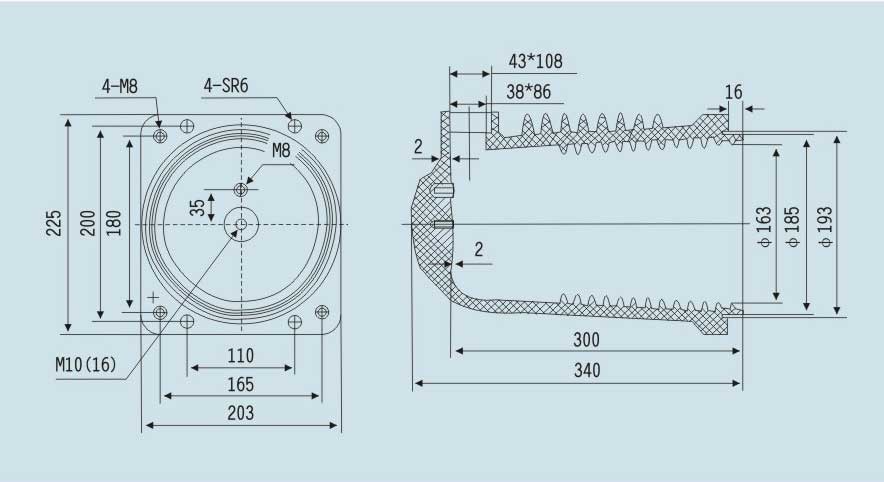 CH3-24KV/225-630~1600A-中置柜触头盒